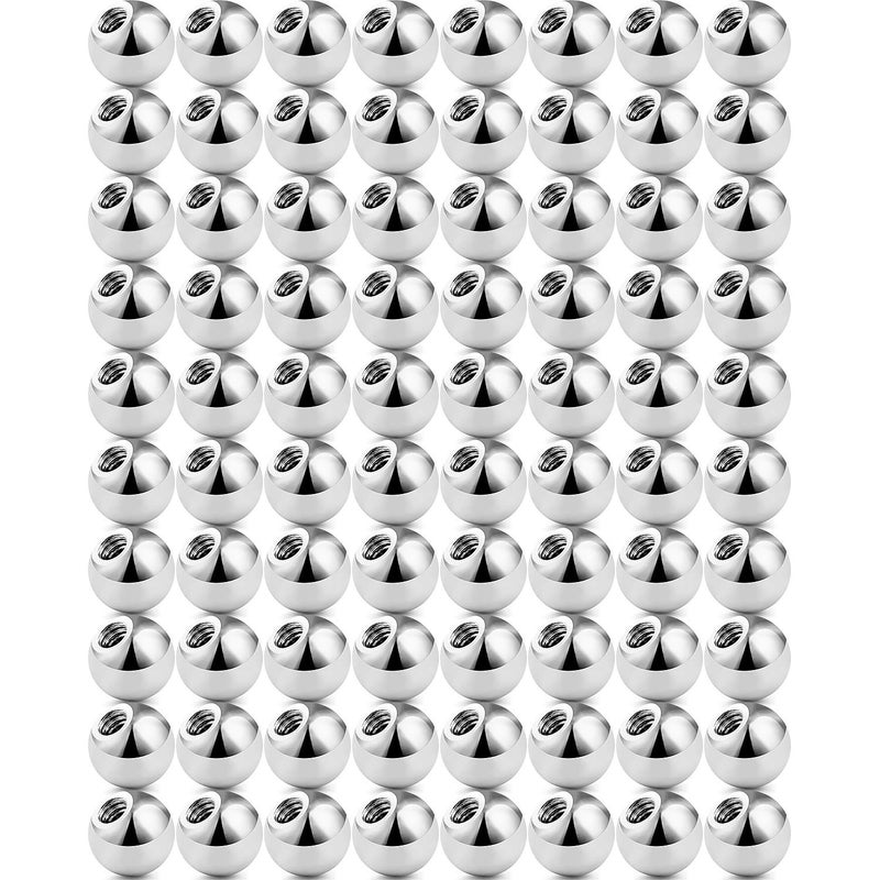 SCERRING 80PCS 16G 316L Surgical Steel Externally Threaded Replacement Balls Body Jewelry Piercing Barbell Parts For Women Men 3mm - Image 1